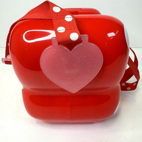 Disney Tokyo Japan Popcorn Bucket Minnie Mouse Bow Red Polka Dot Strap Container - Picture 5 of 9